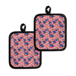 Abstract American Flag Print Pot Holders