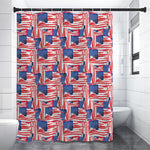 Abstract American Flag Print Premium Shower Curtain