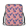 Abstract American Flag Print Rectangular Crossbody Bag