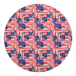 Abstract American Flag Print Round Blanket