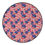 Abstract American Flag Print Round Floor Mat