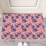 Abstract American Flag Print Rubber Doormat