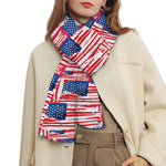 Abstract American Flag Print Scarf
