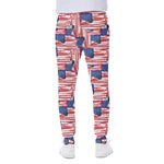 Abstract American Flag Print Scuba Joggers
