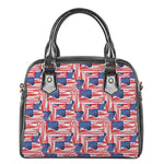 Abstract American Flag Print Shoulder Handbag