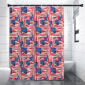 Abstract American Flag Print Shower Curtain