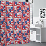 Abstract American Flag Print Shower Curtain
