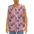 Abstract American Flag Print Sleeveless Baseball Jersey