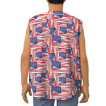 Abstract American Flag Print Sleeveless Baseball Jersey
