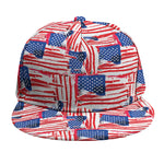 Abstract American Flag Print Snapback Cap
