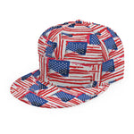 Abstract American Flag Print Snapback Cap