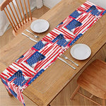 Abstract American Flag Print Table Runner