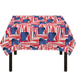 Abstract American Flag Print Tablecloth