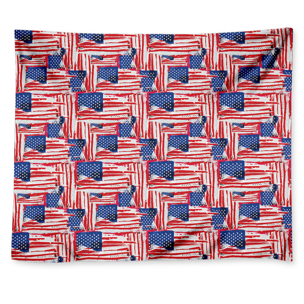 Abstract American Flag Print Tapestry