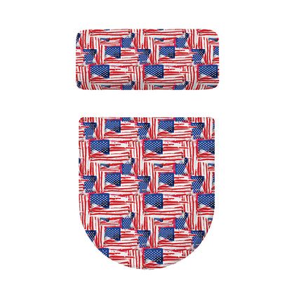 Abstract American Flag Print Toilet Lid And Tank Cover Set