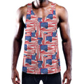 Abstract American Flag Print Men's Workout Tank Top