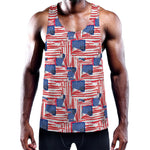 Abstract American Flag Print Training Tank Top