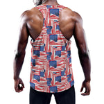 Abstract American Flag Print Training Tank Top