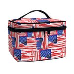 Abstract American Flag Print Travel Makeup Bag