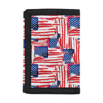 Abstract American Flag Print Trifold Wallet