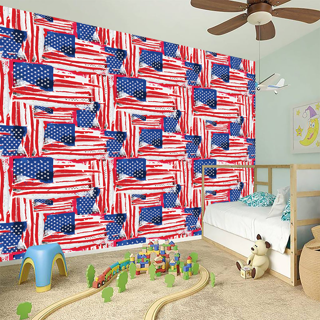 Abstract American Flag Print Wall Sticker