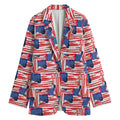 Abstract American Flag Print Women's Blazer