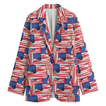 Abstract American Flag Print Women's Blazer
