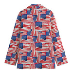 Abstract American Flag Print Women's Cotton Blazer