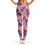 Abstract American Flag Print Women's Leggings