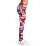 Abstract American Flag Print Women's Leggings