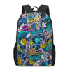 Abstract Cartoon Galaxy Space Print 17 Inch Backpack