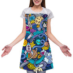 Abstract Cartoon Galaxy Space Print Adjustable Apron
