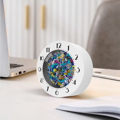 Abstract Cartoon Galaxy Space Print Alarm Clock