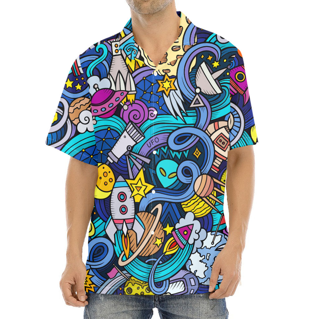 Abstract Cartoon Galaxy Space Print Aloha Shirt