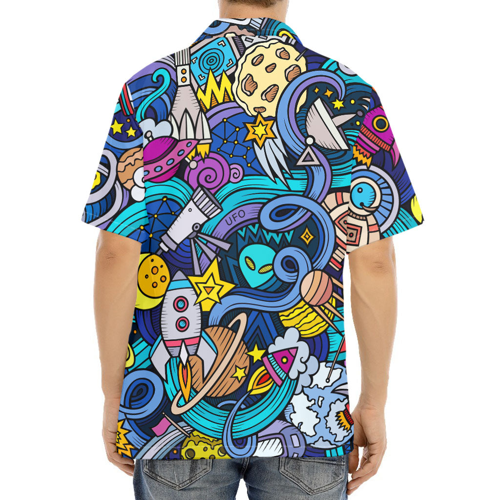 Abstract Cartoon Galaxy Space Print Aloha Shirt