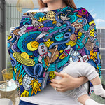 Abstract Cartoon Galaxy Space Print Baby Seat Cover