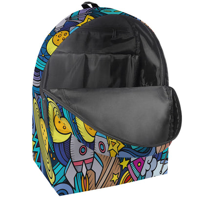 Abstract Cartoon Galaxy Space Print Backpack