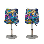 Abstract Cartoon Galaxy Space Print Bar Stool Covers
