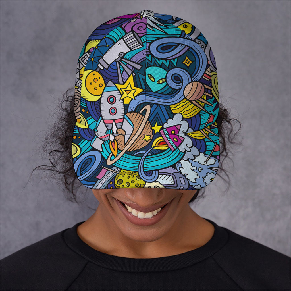 Abstract Cartoon Galaxy Space Print Baseball Cap