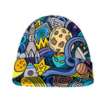 Abstract Cartoon Galaxy Space Print Beanie