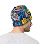 Abstract Cartoon Galaxy Space Print Beanie