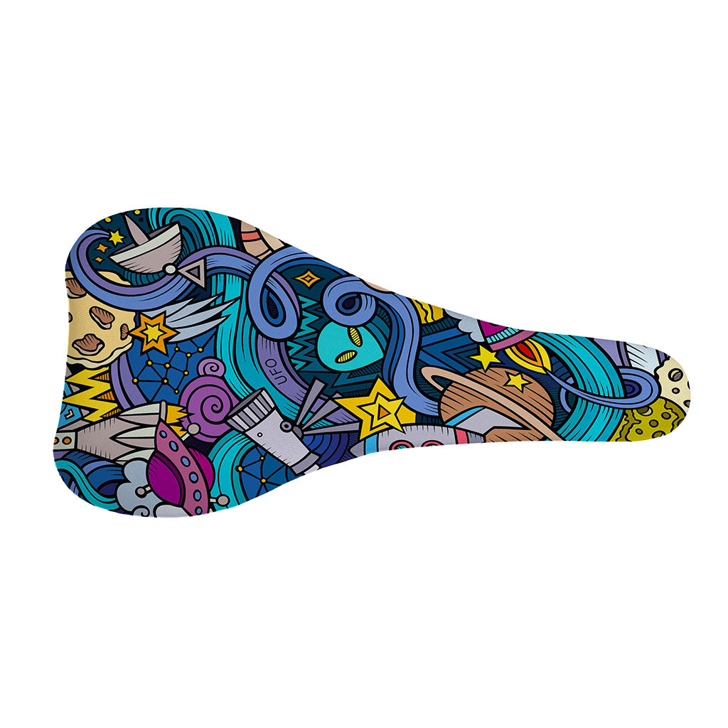 Abstract Cartoon Galaxy Space Print Bicycle Seat Cover