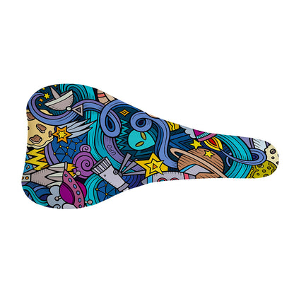 Abstract Cartoon Galaxy Space Print Bicycle Seat Cover
