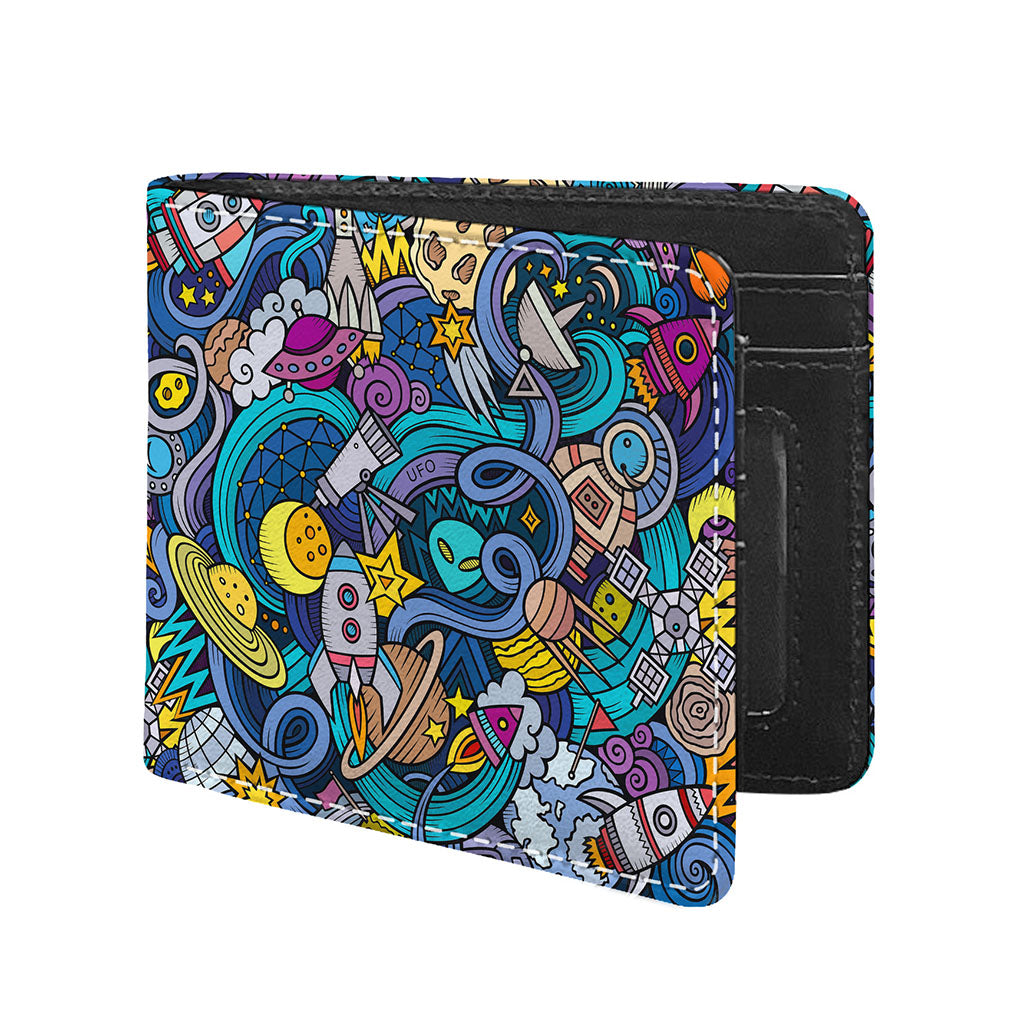 Abstract Cartoon Galaxy Space Print Bifold Wallet