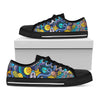 Abstract Cartoon Galaxy Space Print Black Low Top Sneakers