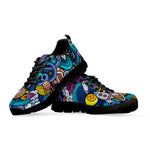 Abstract Cartoon Galaxy Space Print Black Running Shoes