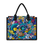 Abstract Cartoon Galaxy Space Print Canvas Tote Bag