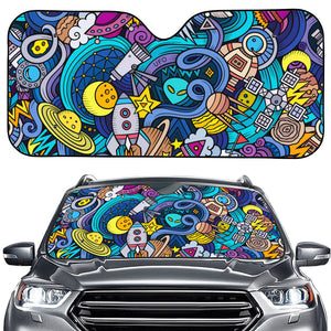 Abstract Cartoon Galaxy Space Print Car Windshield Sun Shade