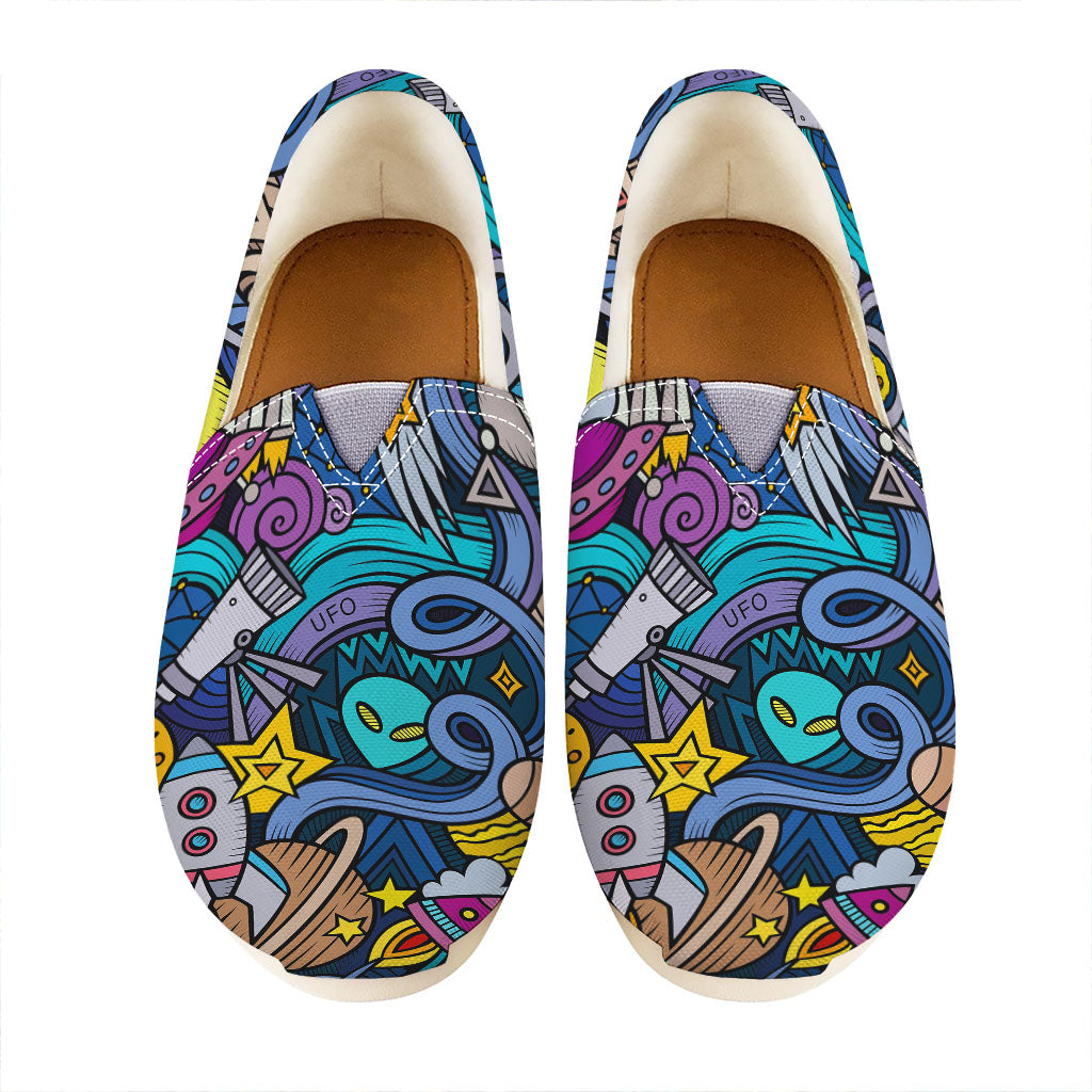 Abstract Cartoon Galaxy Space Print Casual Shoes