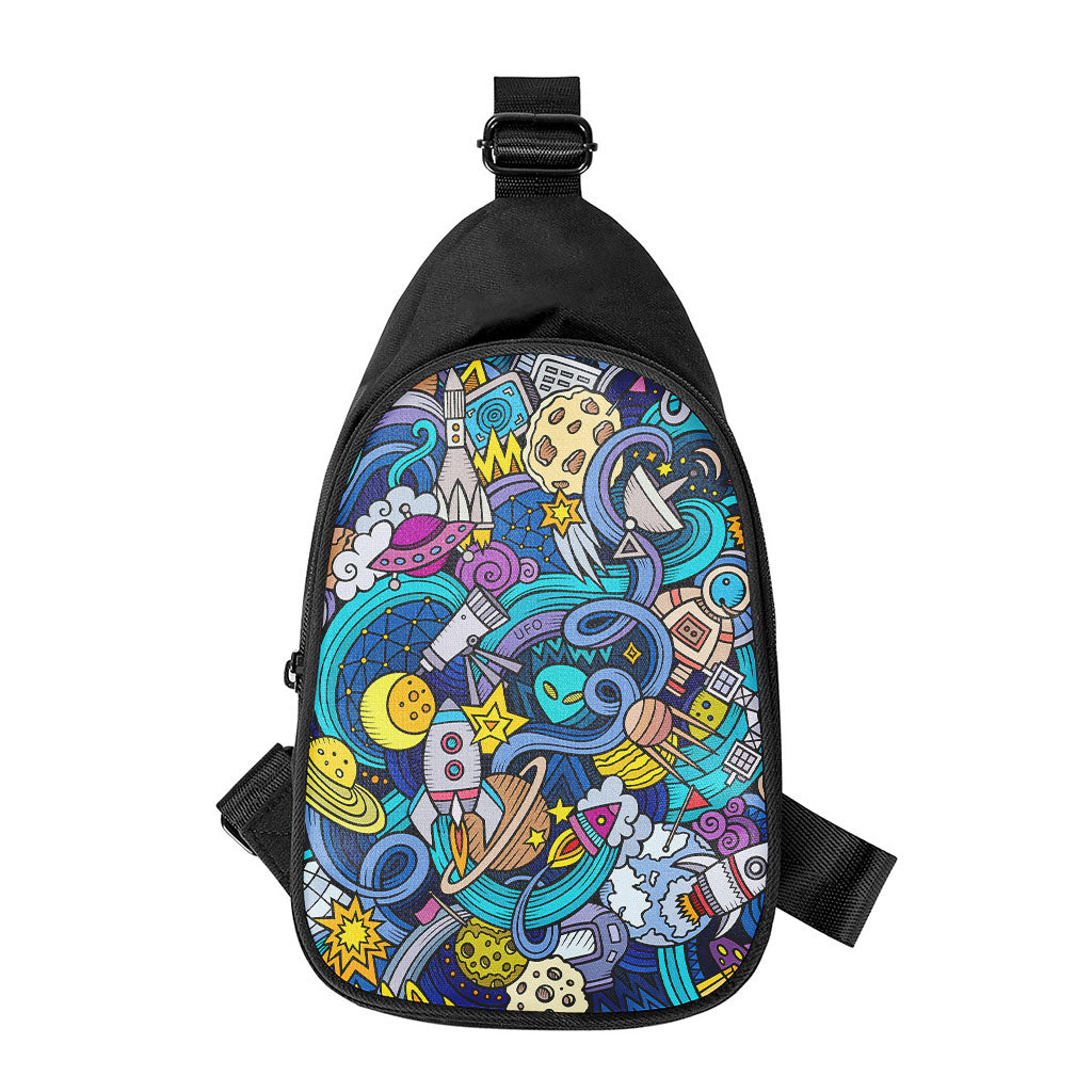 Abstract Cartoon Galaxy Space Print Chest Bag